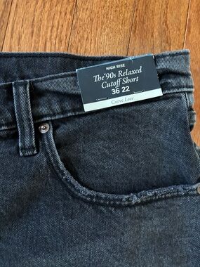 Abercrombie & Fitch The 90s Relaxed Cutoff Short black High Rise 36/22